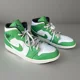 thumbnail image 2 of Ni - ke Ni - ke Air Jordan Men’s Mid Lucky Green White High Top Basketball Sneakers US 10, 2 of 5