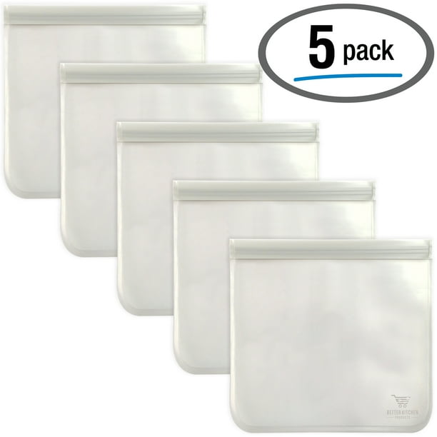 Better Kitchen Flat Food Storage Bags, 5 Pack Sandwich Size With