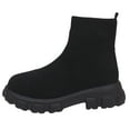 thumbnail image 2 of Women's Mid Calf Boots On Low Heel Sole Design for Everyday Casual Wear Travel Outfits and Outdoor Activities Comfortable Footwear,Color:Black,Size:5.5, 2 of 9