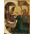 thumbnail image 2 of Umkreis des Meisters des Andreasaltars 15x18 Black Ornate Wood Framed Double Matted Museum Art Print Titled - Birth of Christ (Around 1430-1440), 2 of 5
