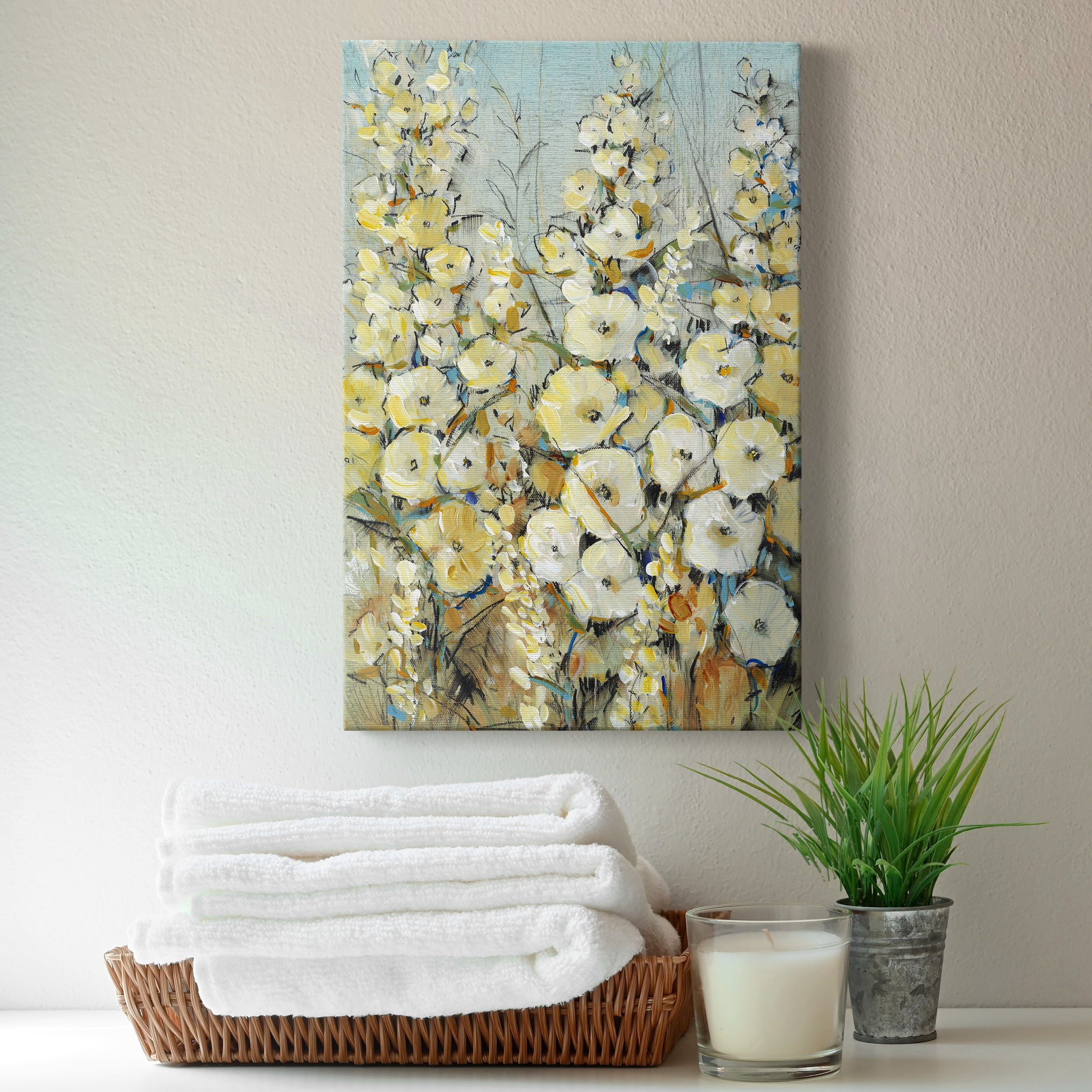 Cluster of Hollyhock I Premium Gallery Wrapped Canvas - Ready to Hang