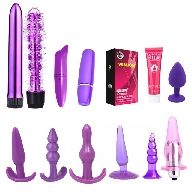 Juego de 13 piezas de juguetes combinados para adultos, kit de herramientas de masaje de silicona para el ano