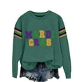 thumbnail image 2 of Ploknplq Mardi Gras Outfit for Women,Pullover Sweaters for Women,Green Sweater Women Purple Gold Green Women's Print Hoodless Sweatshirt,Womens Hoodies Pullover,Mardi Gras Shirt Z Green 1 XL, 2 of 4
