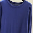 thumbnail image 4 of StSilkitty Pajama Tops for Women Long Sleeve Crew Neck Lounge Sleepwear T-Shirts Solid Color Lightweight Pullover Blouses, 4 of 5