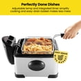 thumbnail image 3 of Chefman 4.5L Dual Cook Deep Fryer, XL Capacity, Adjustable Temperature & Timer - Stainless Steel, New, 3 of 7