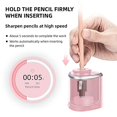 thumbnail image 5 of Pencil Sharpener Electric Pencil Sharpener,Blade to Quick Sharpen,Suitable for No.2/Office/Home (Pink), 5 of 7