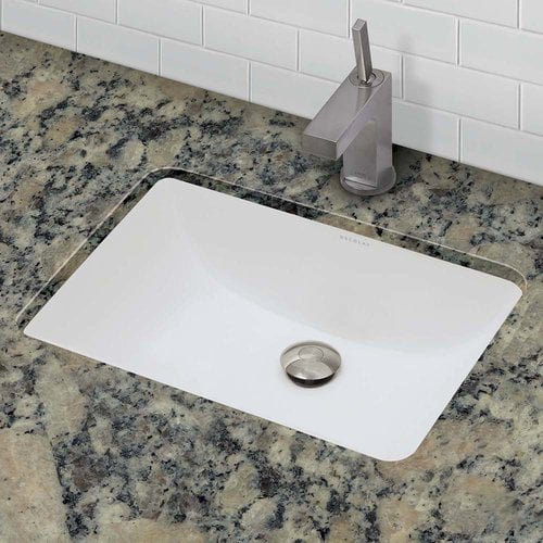 Photo 1 of DecoLav Classically Redefined Callensia Ceramic Rectangular Undermount Bathroom Sink with Overflow