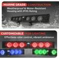 thumbnail image 3 of Pyle Sound Bar System, 6x30W Soundbar for Smart TV and Vehicles with Bluetooth, AUX, USB Playback, RGB Lighting, Remote Control, IPX5 Marine Rated, Weatherproof Aluminum Design (34.7"x4.84"x4.05"), 3 of 7