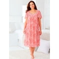 thumbnail image 6 of Only Necessities Plus Size Short Silky Lace-Trim Gown, 6 of 6