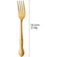thumbnail image 2 of Stainless Steel Kitchen Dinner Forks 12-Piece Dinner Fork Set 7.3-inch Stainless Steel Table Forks Classic Flatware Silverware Sets Cutlery Utensils Dinnerware with Flower Edge -Gold, 2 of 6