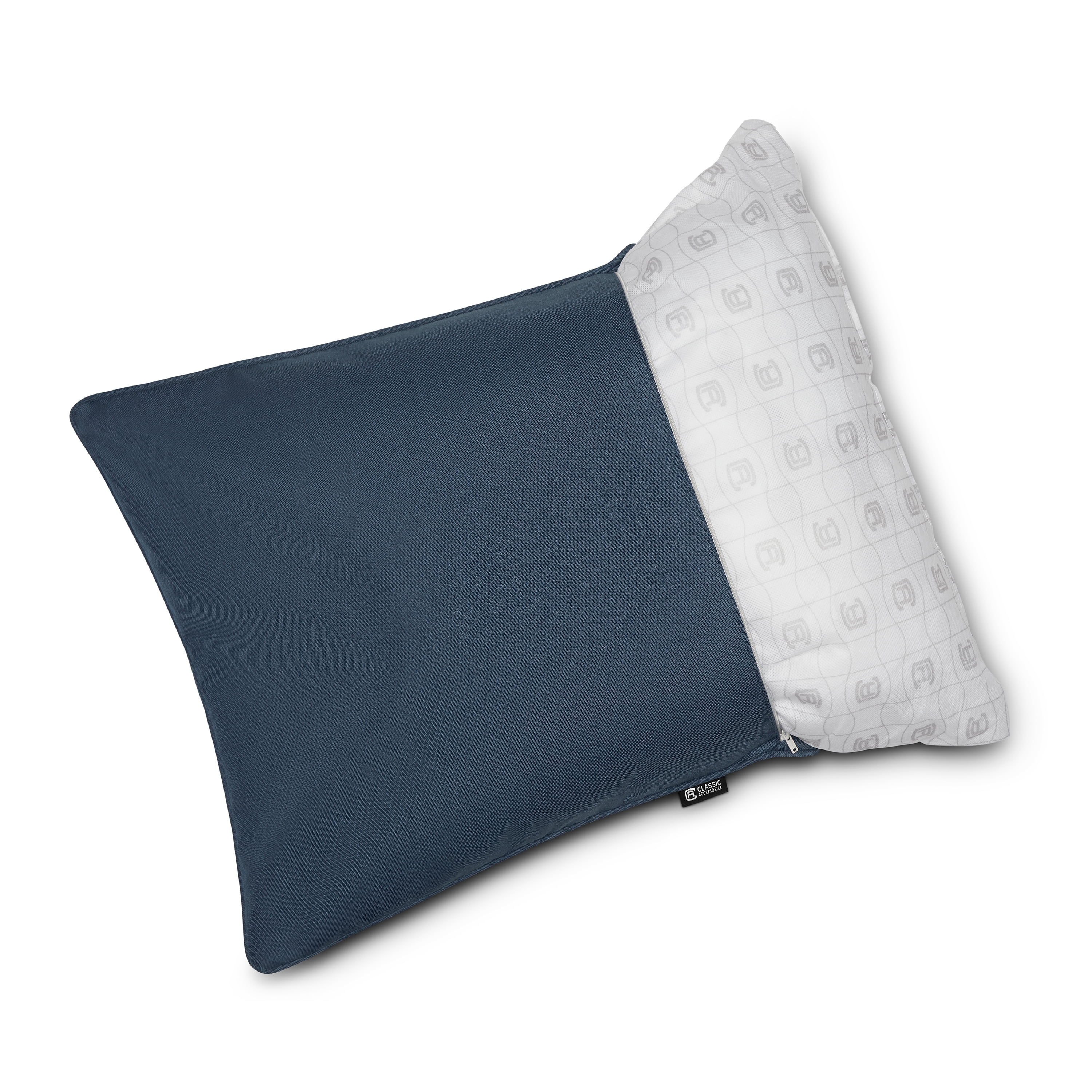 Classic Accessories Montlake FadeSafe Indoor/Outdoor Accent Pillows, 20 x 20 x 8 Inch, 2 Pack, Heather Indigo