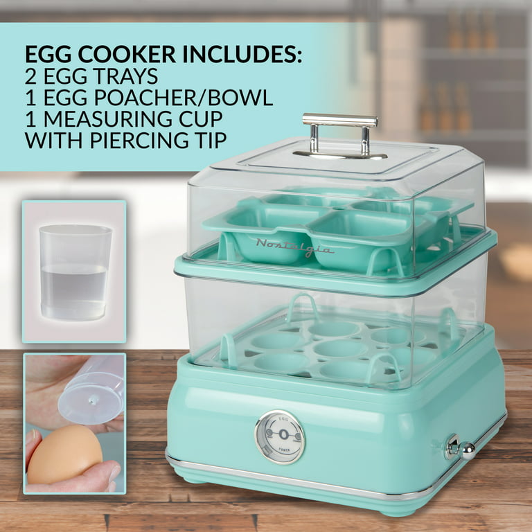 Nostalgia Classic Retro 14-Capacity Egg Cooker - Aqua