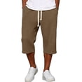 thumbnail image 2 of Men's Baggy Sweat Shorts Cotton Long Below Knee Fleece Capri Shorts Athletic Casual 3/4 Pants with Pockets,3XL, 2 of 7