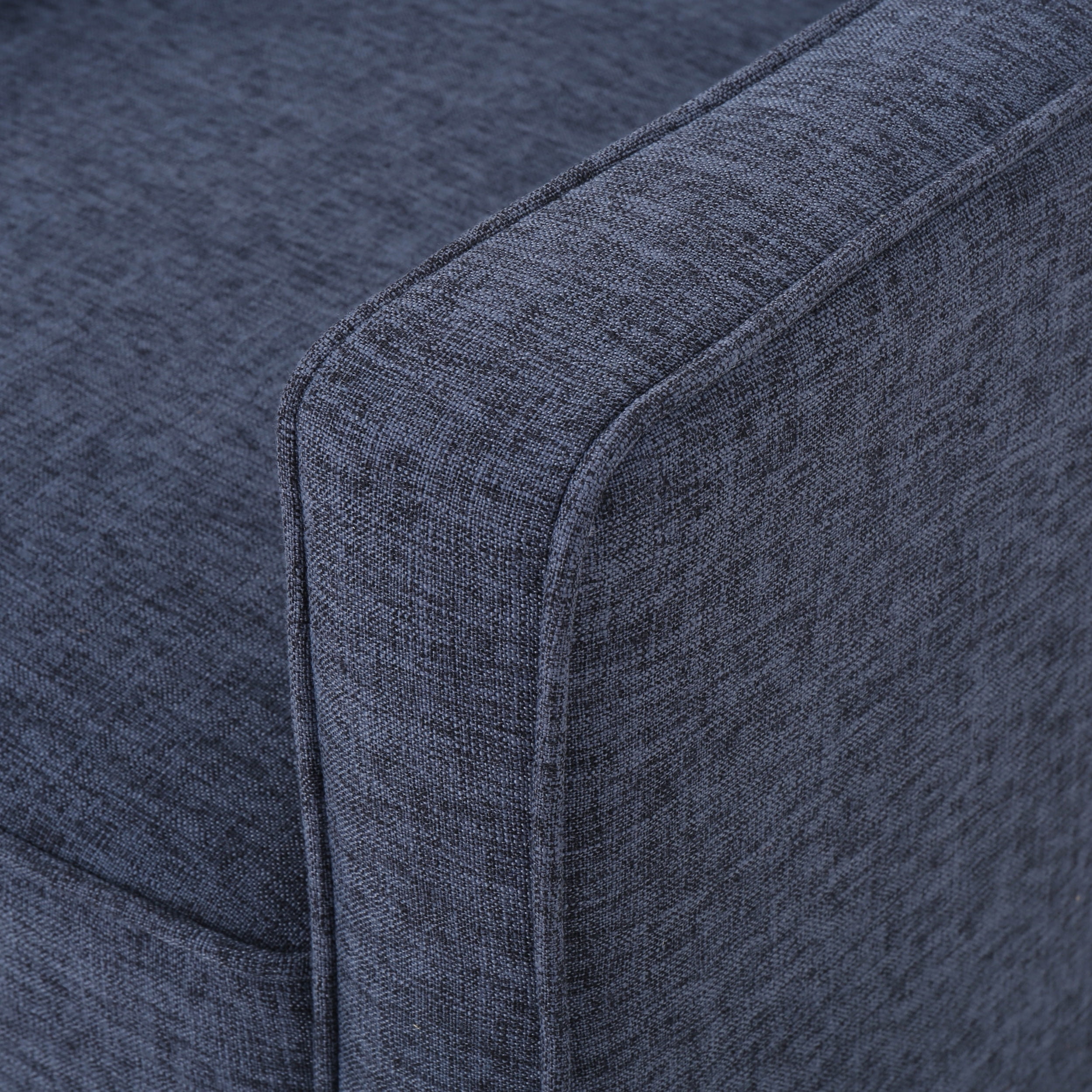 Noble House Marrin Standard Dark Blue Fabric Button Tufted Recliner