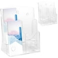 thumbnail image 3 of 2Pcs Acrylic Brochure Holder 2-Tier Brochure Display Stand with Removable Divider Clear Literature Holder Large Capacity Reusable Flyer Display Stand for Tabletop Wall Mount Magazine Docu, 3 of 11