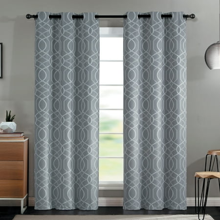 VCNY Aries Blackout Curtain Panel Set 38  x 84  - Silver