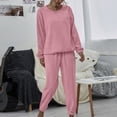 thumbnail image 4 of LIZUOJUN Pajama Sets for Women 2 Piece Fleece Long Sleeve Pants Sleepwear Lounge Set Soft Cozy Warm Pjs Loungewear Round Neck Pajama Warm Cozy Sleepwear - M, 4 of 5