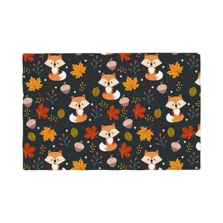 

Placemats Set of 4 Autumn Fox Heat Resistant Non - Slip Place mats Waterproof table mat for Kitchen Dining-6片装