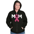 thumbnail image 3 of Breast Cancer Awareness Mom Fighter Womens Plus Size Graphic Zipper Hoodie Brisco Brands 2X, 3 of 5
