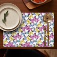 thumbnail image 4 of Tropical Butterfly Floral Artistic Pattern Heat Resistant Flax Table Mats, Wrinkle Free Machine Washable Place Mats for Dining Table, Cute Aesthetic Design for Butterfly Lover, Set of 6, 4 of 5