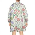 thumbnail image 2 of Flower Blanket Hoodie Wearable Blanket Hoodie for Adults Sherpa All Patterns Oversized Sweatshirt Blanket with Pockets, 2 of 7