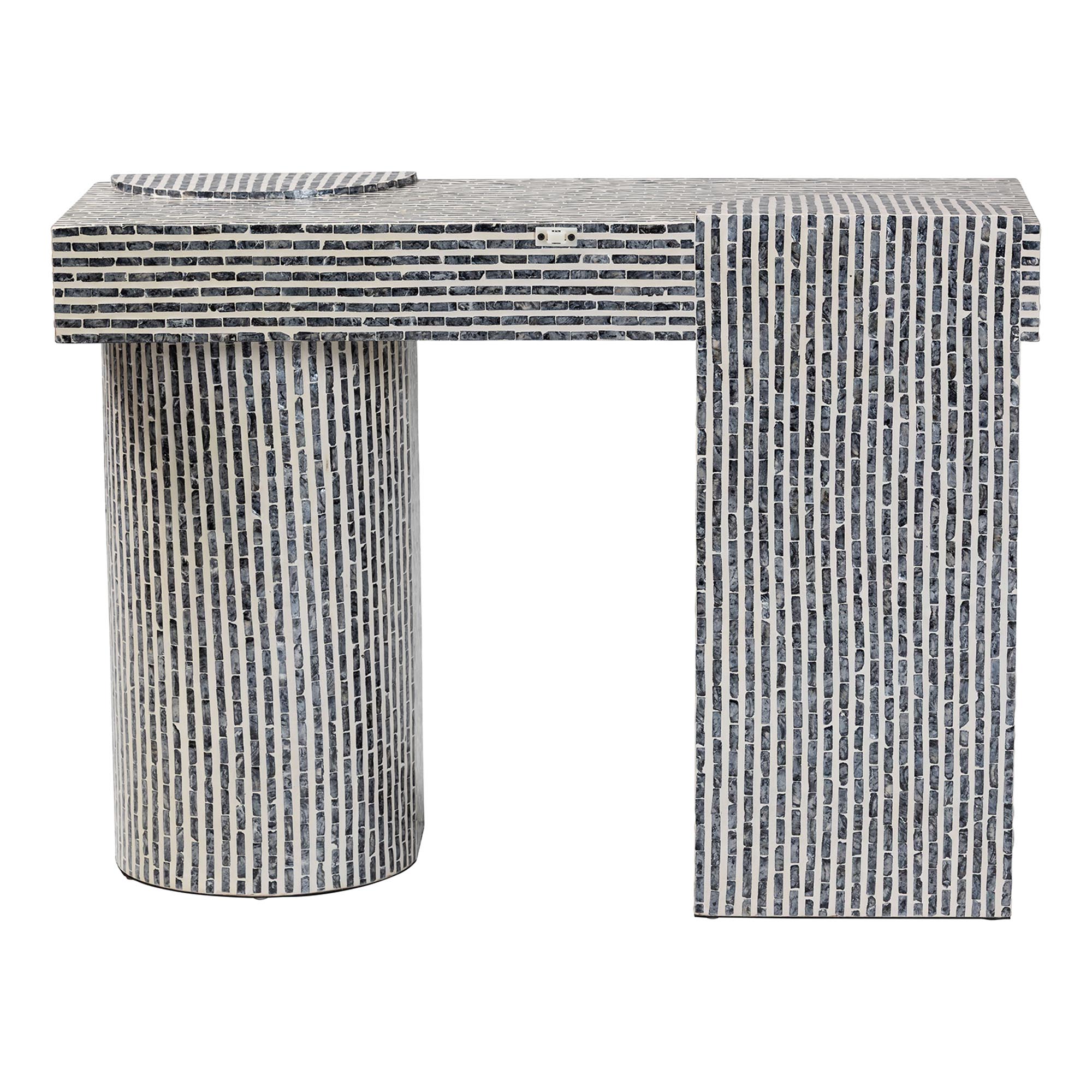 bali & pari Tawana Coastal Console Table, Black/White