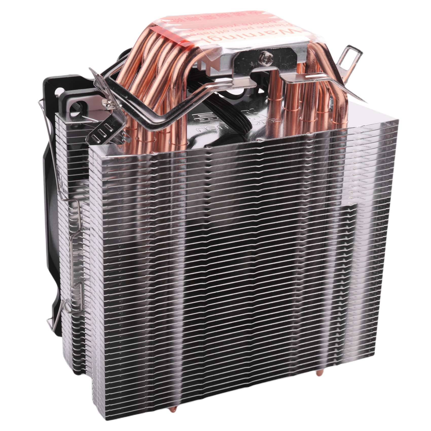 2X 4PIN CPU Cooler 6 Heatpipe Single Fan Cooling 12cm Fan LGA775 1151 115X 1366 Support AMD