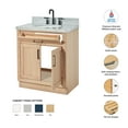 thumbnail image 3 of Ariel Hepburn 31 Inch Single Oval Sink Bathroom Vanity With Italian Carrara Marble Countertop 1.5 Inch Edge In Oak, 3 of 10