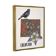 thumbnail image 4 of Stupell Industries Colorado State Flower & Bird Detailed Flower Pattern Graphic Art Metallic Gold Floating Framed Canvas Print Wall Art, Design by Valentina Harper, 4 of 5