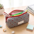 thumbnail image 4 of Small Quilted Makeup Bag, Zipper Cosmetic Pouch | Purse Storage Holds Makeup Beauty Essentials,Travel Items Black, 4 of 7