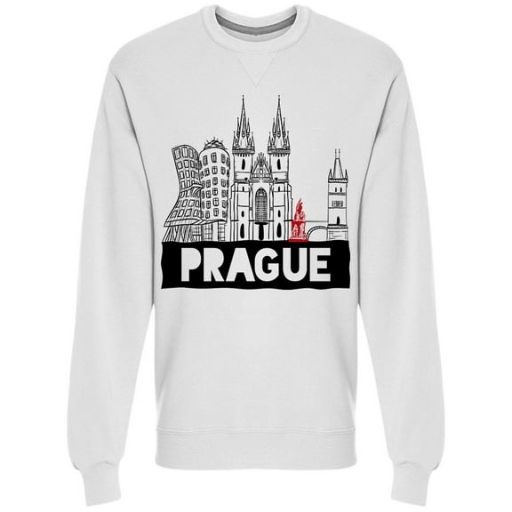 Prague Hand Drawn Sweatshirt Men -Image by Shutterstock, Male x-Large