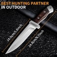 thumbnail image 4 of Plys Hunting Knife with Leather Sheath, 5.2 inch Full Tang Stainless Steel Blade Survival Tactical Outdoor Sports Camping Knives Gift to Men, 4 of 6
