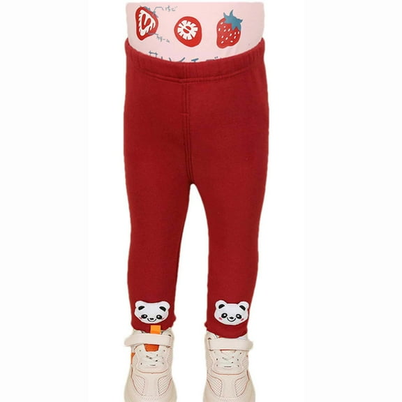 Jgppe Girls Legging Pants Warm Fleece Lined Footless Cute Tights Cotton Pant for Toddlers 1-4 Years