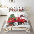 thumbnail image 2 of Castle Fairy Red Truck 7pcs Bedding Comforter Set for Teens,Christmas Tree Queen Bedding Sets Super Cozy,Lodge Cabin Queen Sheet Sets,Luxury Bedroom Decor, 2 of 8