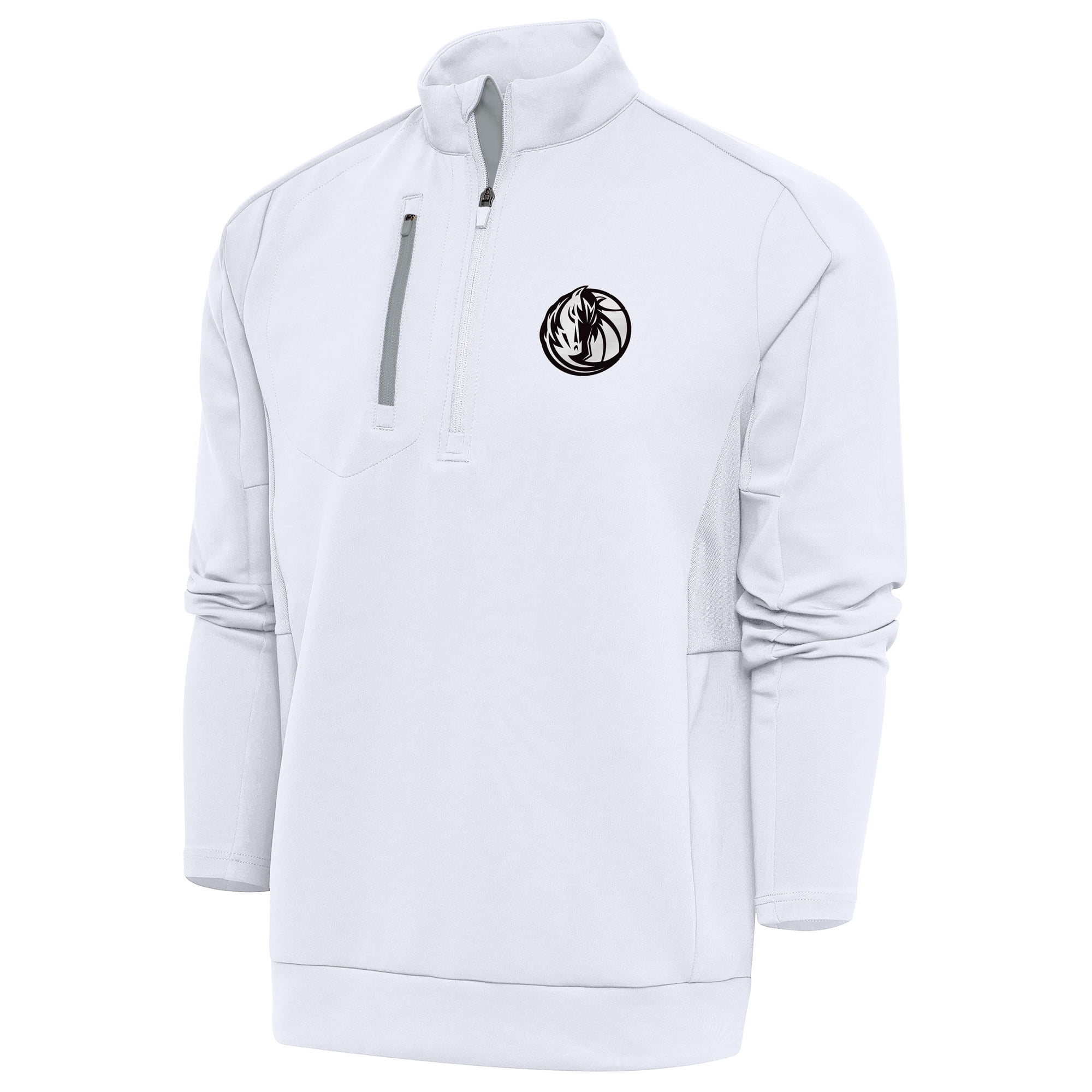 Men's Antigua White Dallas Mavericks Metallic Logo Generation Quarter-Zip Top