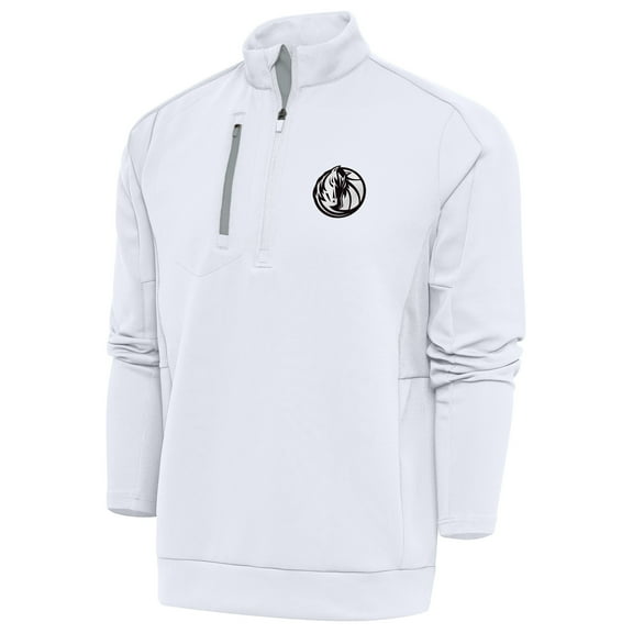 Men's Antigua White Dallas Mavericks Metallic Logo Generation Quarter-Zip Top