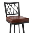 thumbnail image 3 of Giselle Contemporary 30" Bar Height Barstool in Matte Black Finish and Vintage Coffee Faux Leather, 3 of 6