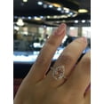 thumbnail image 2 of HeartsAndYou 5ct Pear Cut Natural Peach Morganite & Moissanite Halo Ring 14k SOLID Rose Gold, 2 of 8