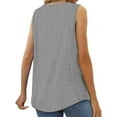 thumbnail image 2 of Summer Tank Tops for Women Loose Fit Pleated Tunics Scoop Neck Sleeveless Lace Tops Curved Hem Flowy Gray XXXL, 2 of 4