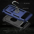 thumbnail image 6 of Allytech Rugged Case for Google Pixel 8, Military Grade Protection Shockproof Non-Slip Cover with Metal Rotatable Ring Stand, Magnetic Car Mount Holder Fashion Case for Google Pixel 8 - Blue, 6 of 7