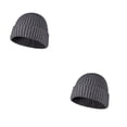 thumbnail image 2 of Sonducket Adultos Beanie Chic Keeping-warm Hat Outdoor Women Men Knit Hats Knitted Craft Caps Headgear para el invierno usando gris Gris 2piezas, 2 of 6