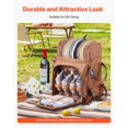 thumbnail image 4 of 4 Person Family Beach Picnic Backpack with Leak-Proof Cooler Compartment – Durable Brown, 4 of 11
