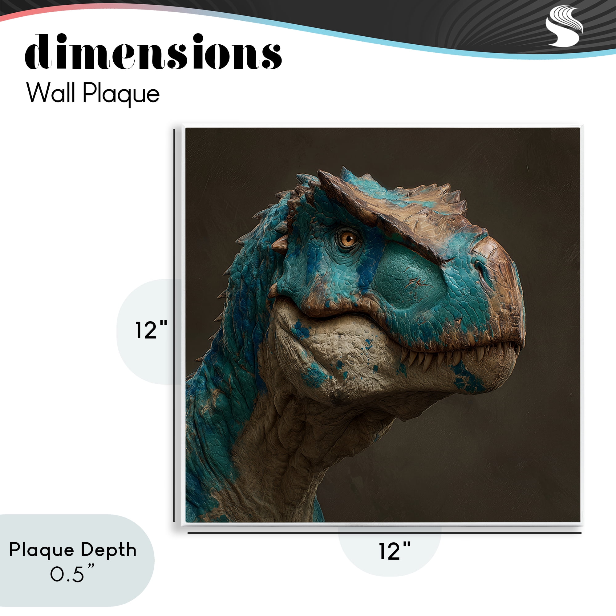 Stupell Industries Cerulean Scaled Dinosaur Detail Wall Plaque Art, design by Wumples