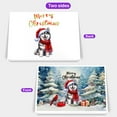 thumbnail image 2 of Merry Christmas Siberian Husky Enjoys Woofmas Winter Xmas Holiday 7x5in Folded Greeting Card Husky Dog Lover Gifts Single Note Card with Envelope - 02022, 2 of 5