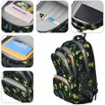 thumbnail image 4 of Alien Peace Sign Black Pattern Cute School Backpack Bag with Padded Back and Adjustable Shoulder Straps 16.9 X 12.6 X 5.9 Inches, 4 of 5