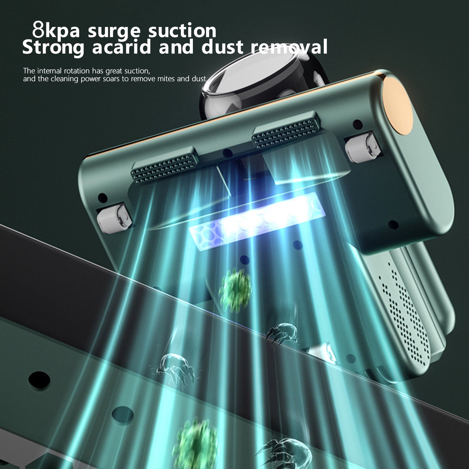 HBYJLZYG Vacuum Cleaner Bed Vacuum Cleaner, Mattress Vacuum Cleaner 8KPa Handheld Deep Mattress Cleaner High-Frequency Double Beat, Suitable For Bedding, Sofa, Other Fabric Surfaces