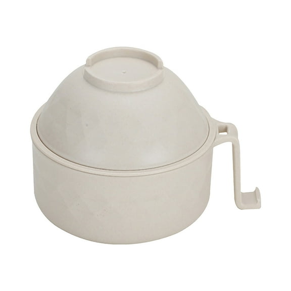 Chanana 6PCS Microwave Ramen Cooker Bowl Set with Spoon Chopsticks Fork Wheat Fiber Instant Noodle Bowl with Handles Ramen Kit for Dorm Room Apartment Essentials, Beige