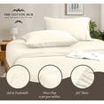 thumbnail image 3 of 100% Pima Cotton Emperor/Wyoming King Size 4-PCs Sheet Set (Solid, Ivory) Fits 7-9â€ Deep Pocket, 600 Series Sateen Weave, 3 of 5