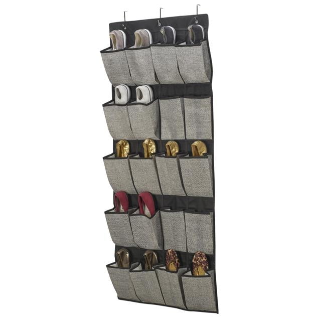 Simplify 20Pocket Hanging Shoe Organizer in Non Woven Black