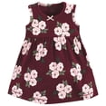 thumbnail image 5 of Hudson Baby Conjunto De Vestido Y Cárdigan De Algodón Para Niñas, Color Burdeos, Floral, 2 Niños Pequeños, 5 of 5